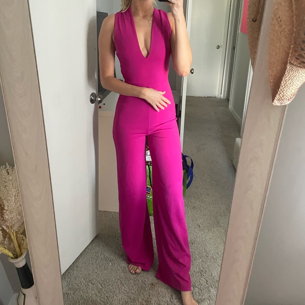Hot pink jumpsuit